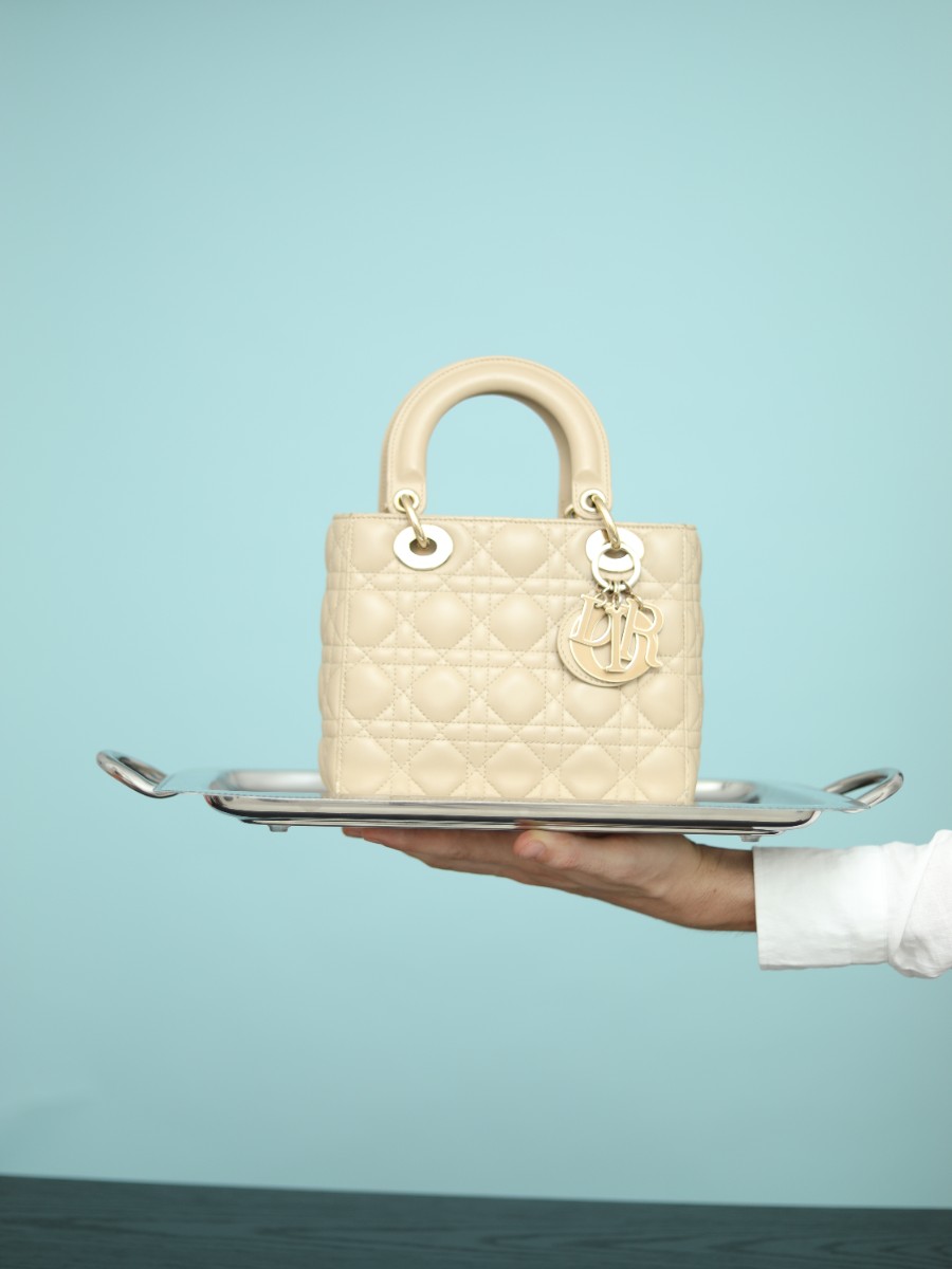 Christian Dior Lady Dior Small · Cream / Ecru, view 1